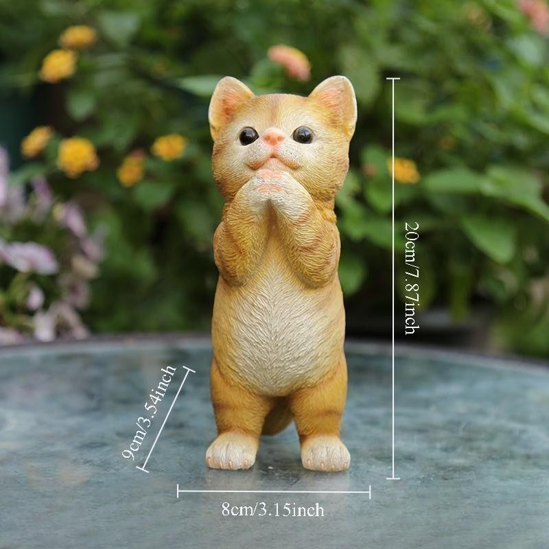 Cute Cat Figurine Anxiety Relief Desktop Decoration Office Stress Relief Ornament Home Decor Animal Statue Resin Kitty Sculpture
