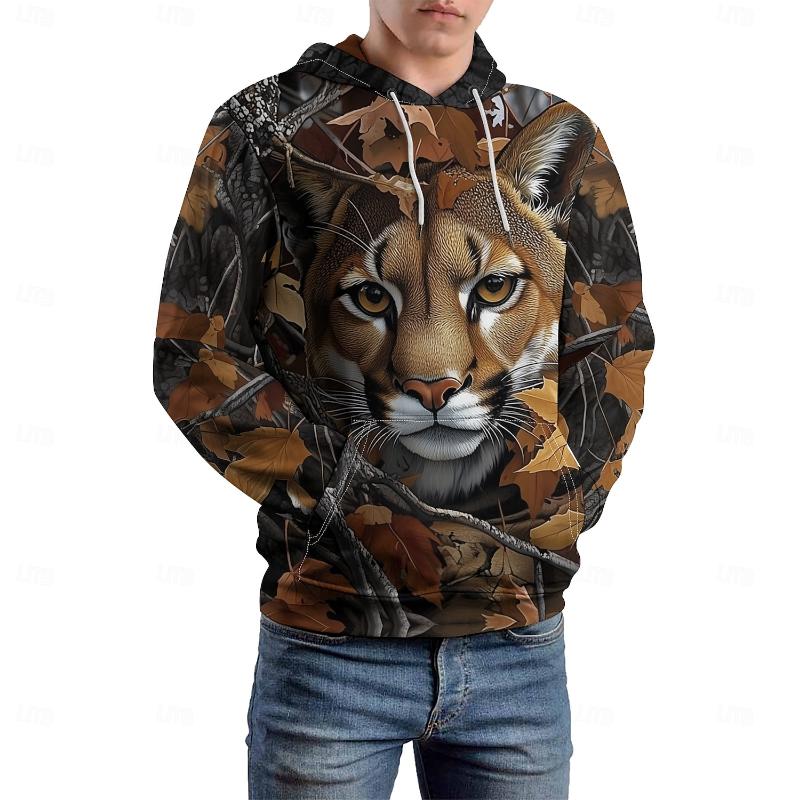 Men's Wildlife Hoodie Hoodies Sweatshirt Fashion Daily Casual Long Sleeve Hooded