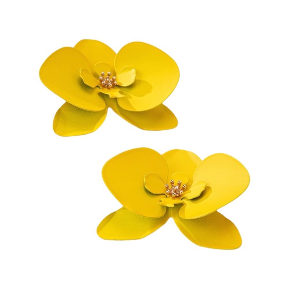 Simulated Flower Butterfly Orchid Earrings Korean Style Flower Drop Earrings  Wedding жёлтый
