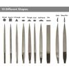 Set di 10 mini lime ad ago diamantate (Lima diamantata da 5,5" di lunghezza totale, grana 150)