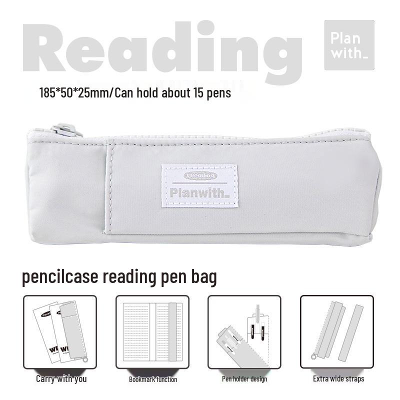 Bärbart Krämblått Pennskrin för Studenter - Liten Kapacitet, Minimalistisk Stil