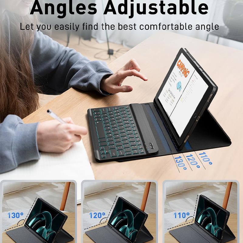 iPad Pro 11" (2018-2022) Backlit Bluetooth Keyboard & Protective Leather Case with Mouse