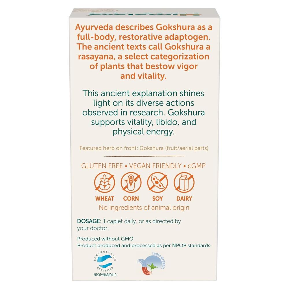 Himalaya Organic Gokshura 60 Caplets For Men Energy Muscle Strength And Vitality 688 Mg Caplet