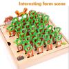 Children Pulling Carrot Language Learning Toys Montessori Game Wooden Box Farm Harvest Radishes Alphabet Early Educational Toys