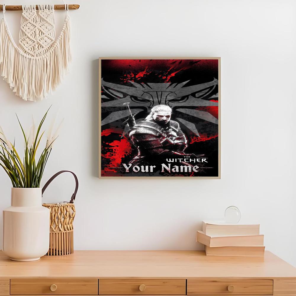 The Witcher 3 Customize Your Name Diamond Painting Round Diamond Diy Frameless Holiday Artwork Suitable For Home Office Wall Decoration