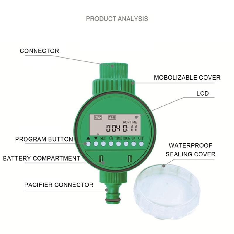 Garden Watering Timer Electronic Automatic Irrigation Controller Intelligence Lcd Display Valve Watering Control Device