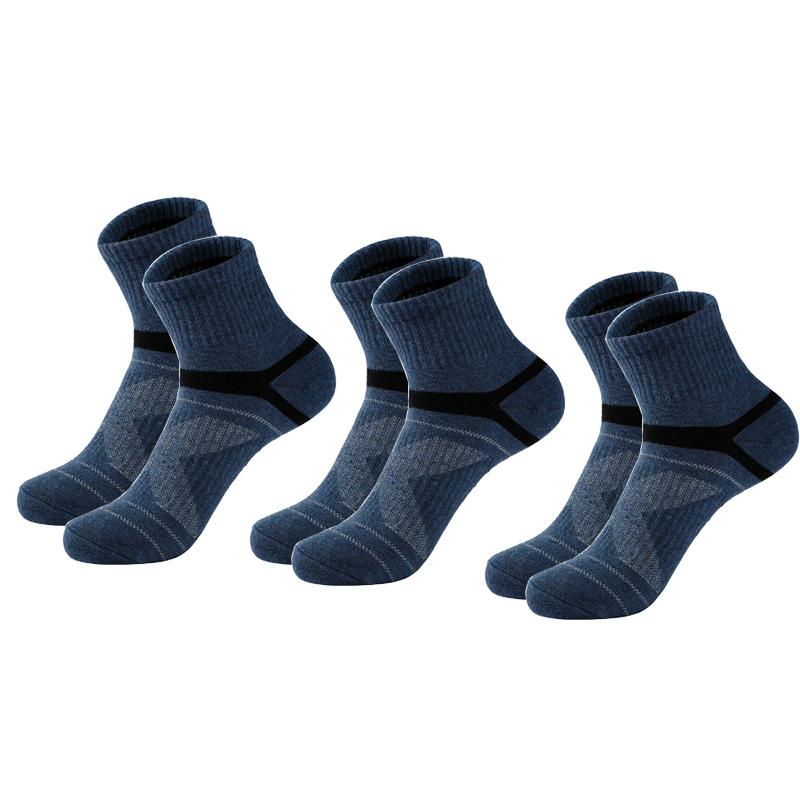 3 pairs men's sports socks black men's outdoor running fitness Breathable man Middle barrel socks Sokken for four seasons 39-44