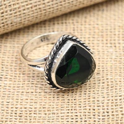 Amazing Chrome Diopside Handmade 925 Sterling Silver Jewelry Lavish Ring For Wedding Gift