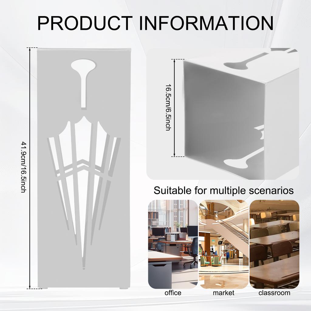 Umbrella Holder Metal Free Standing Umbrella Stand Rack Rectangular Multipurpose Indoor Walking Stick Holder for Home Entryway