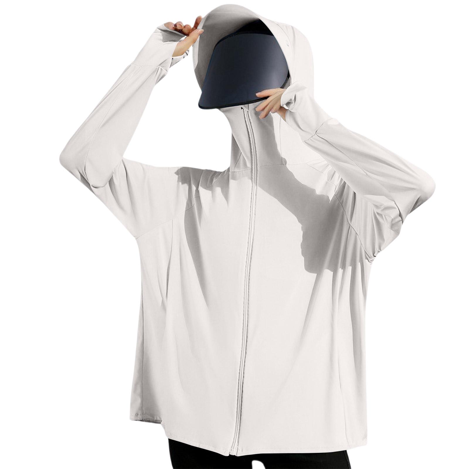 

Women s Ice Silk UV Thin Breathable Loose Fit Sun Clothing With Detachable And Rotatable Lens One Size