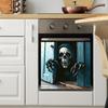 Halloween Smile Skeleton Open Door Glass Cabinet Kitchen Home Decor Stickers