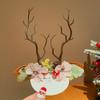 Plush Children Deer Antler Hair Clip Bowknot Christmas Hat Headabnd Lovely Elk Hair Clip  Girls