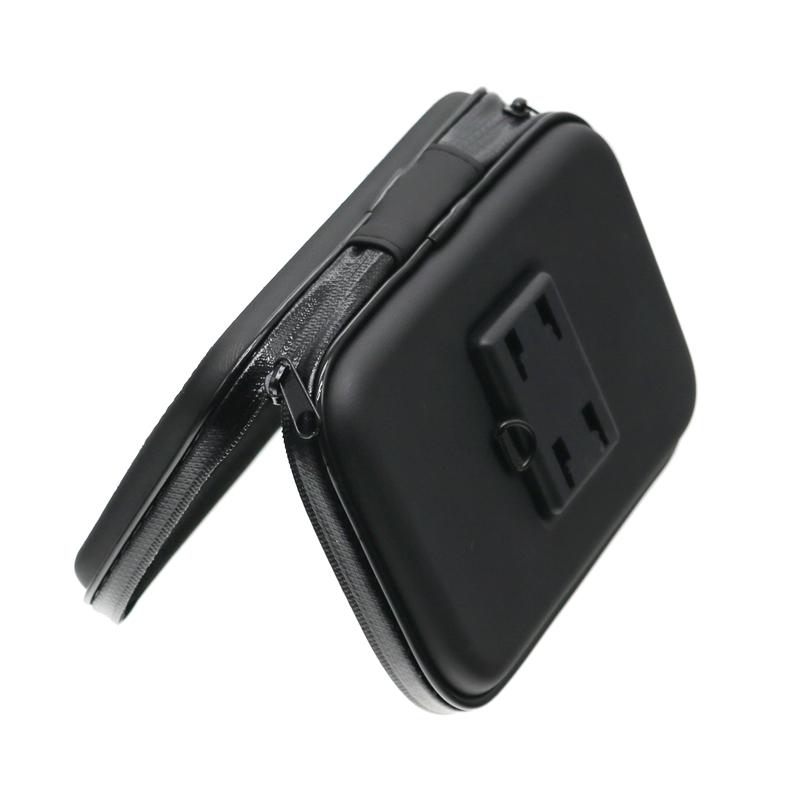 LMoDri Motorcycle Handlebar Phone Holder Zipper Pocket Waterproof PU Leather Accessories Dual Screw for Harley