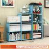 Large Combination Bookshelf: Floor-Standing Storage Rack with Desktop Steel Pipe Shelves for Kids