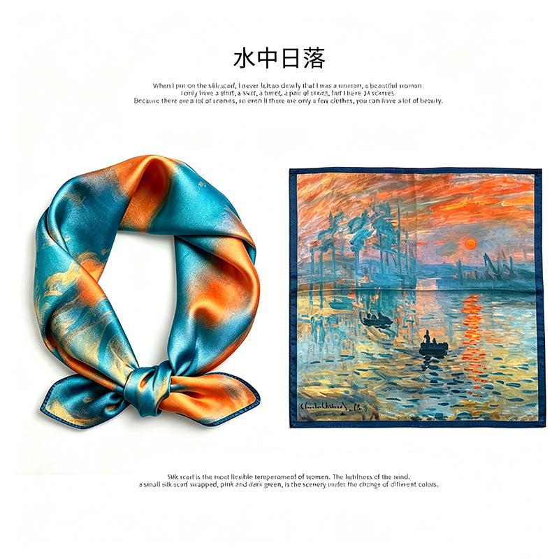 [111 mulberry silk] Korean version of classic cashew nut flower bag headscarf, small square scarf, shirt, suit, thin silk silk scarf