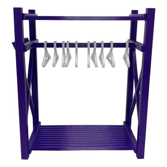 Mini Doll Wardrobe with 10 Hangers Doll Clothes Storage Closet for Display Dollhouse Accessories for 15/17cm Dolls
