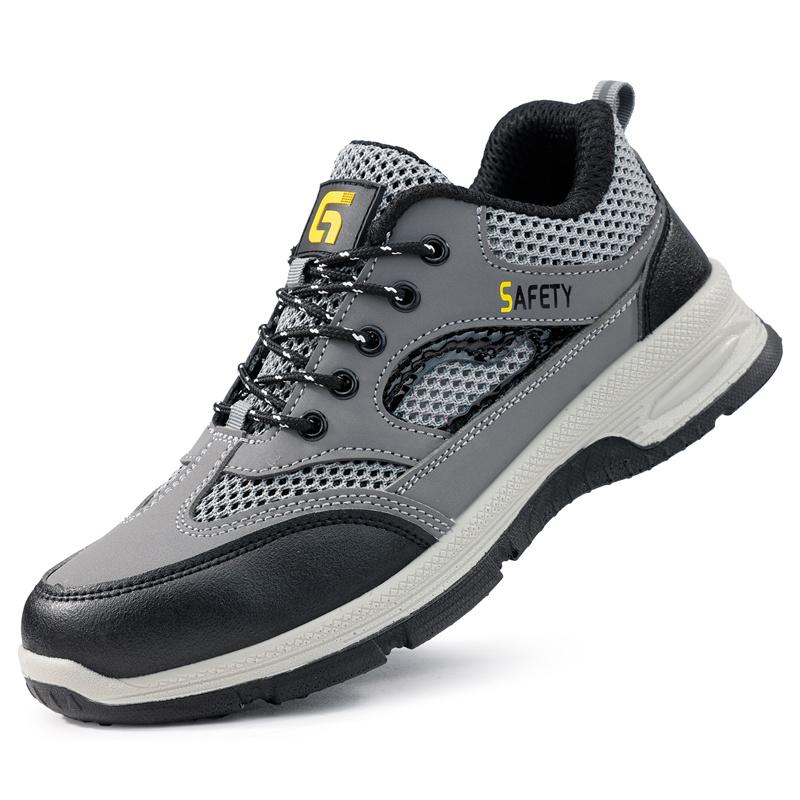 Neue Mode Sommer Arbeitssicherheitsschuhe Sneaker Anti-Quetsch Anti-Durchstich Weich Rutschfest Verschleißfest Herrenstiefel Schuhe