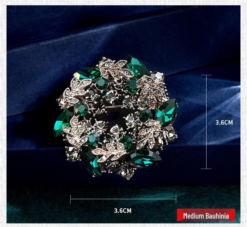 Элегантная брошь-венок в виде цветка баухинии - Ретро, инкрустированная бриллиантами, изысканный аксессуар