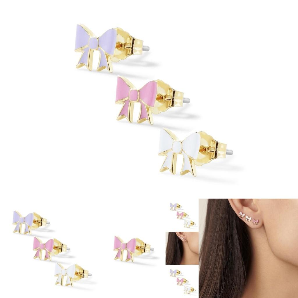 Modern Butterfly Knot Earrings Set Stylish Alloy Plated Accessories For Women