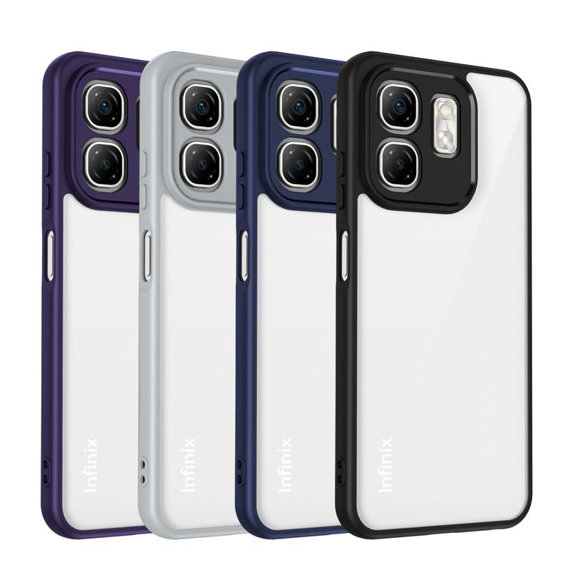 Infinix Hot 50i 4G X6531 X6531B Case Plating Silicone Bumper Shockproof Clear Back Cover Hard Phone Case for Infinix Hot 50i 4G