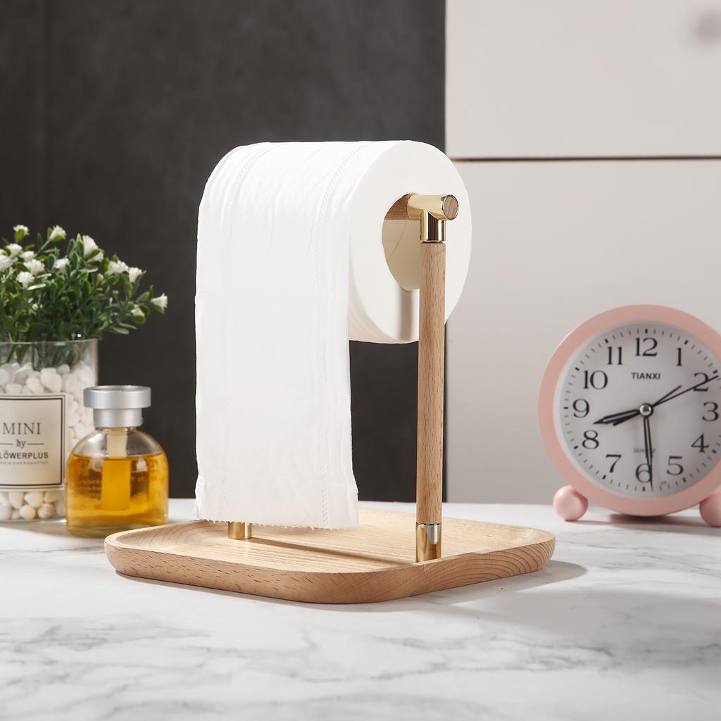 Wooden Tissue Paper Holder Napkin Roll Holder Tableware Tissue Box Storage Desktop Organizer Tableware Supplies