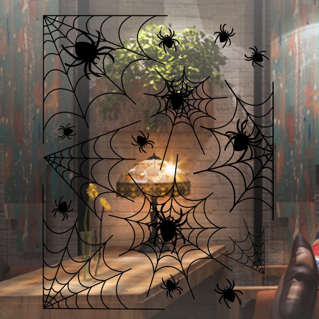 Halloween Spiderweb Wall Sticker Multifunction Decor Sticker Ornament for Home Haunted House Bar Decor Supplies