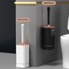 Silicone Toilet Brush Set Long Handle No Drill Wall Mounted Quick Dry Leak Proof For Bathroom Deep Cleaning Durable Multi Use