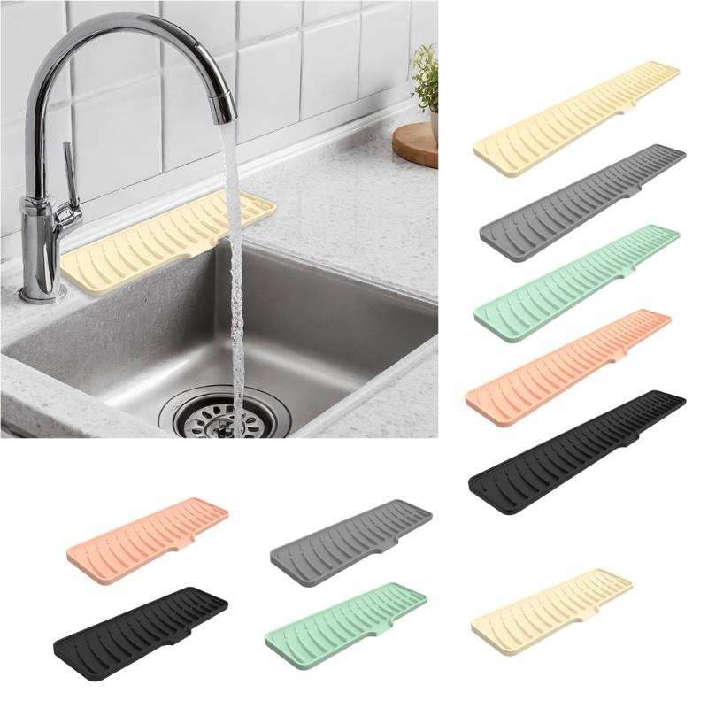 Multifunction  Silicone Faucet Mat Not  Slip Drainages Mat Kitchen Faucet Mat Kitchen Sink Accessory Large for Kitchen Sink