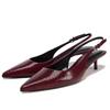 High Heels Office Lady Shoes Sexy Pointed Toe Slingback Footwear  Pumps Elegant  Stiletto Concise Women Dress Sandal