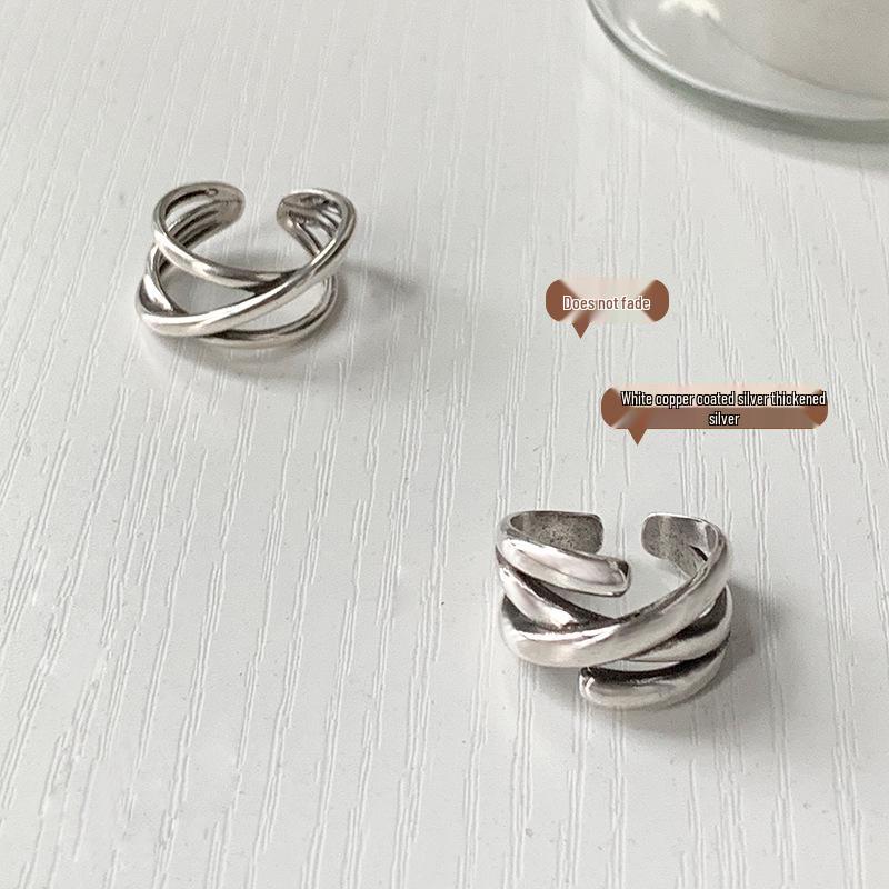 Lan Zhi 925 Sterling Silver Retro Open Ring - Unique Niche Design for Women