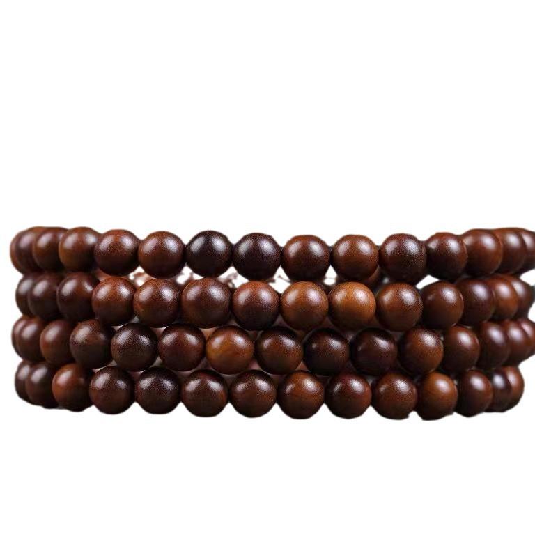 Natural Lightning-Struck Wood Buddha Bracelet, 108 Round Beads, 6-12mm Unisex Multi-Strand or Single-Strand