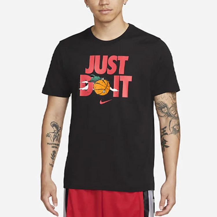 Nike Just Do It Letter Print Crew Neck Short Sleeve T-Shirt Men Tops Black DV1213-010