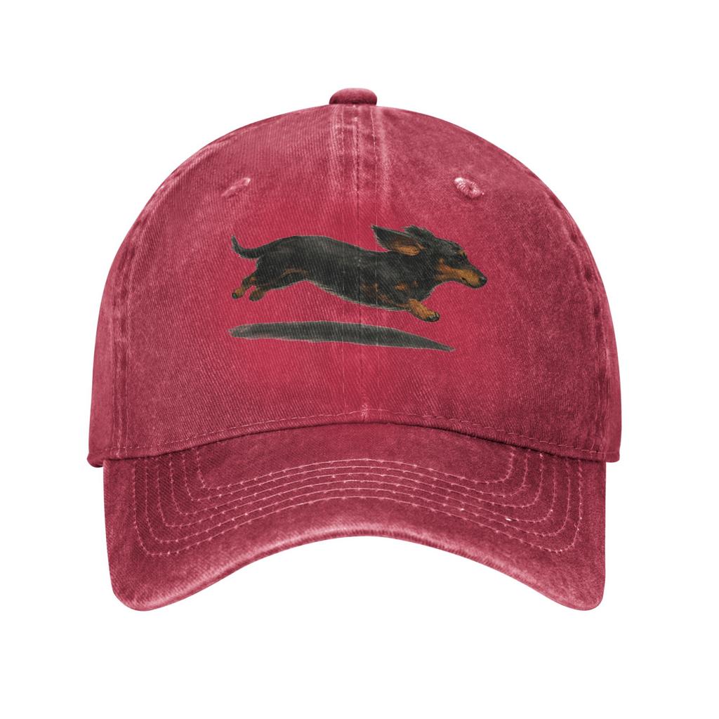 Funny Retro Cute Running Dachshund Dog Sun Baseball Cap Men Adult Hats Spring Casual Outdoor Sports Wholesale Snapback Cap
