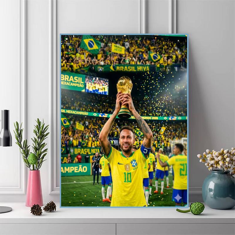 Neymar Pattern 3pcs 100% Round Full Drill 5D DIY Diamond Painting Embroidery Cross Stitch Rhinestone Décor
