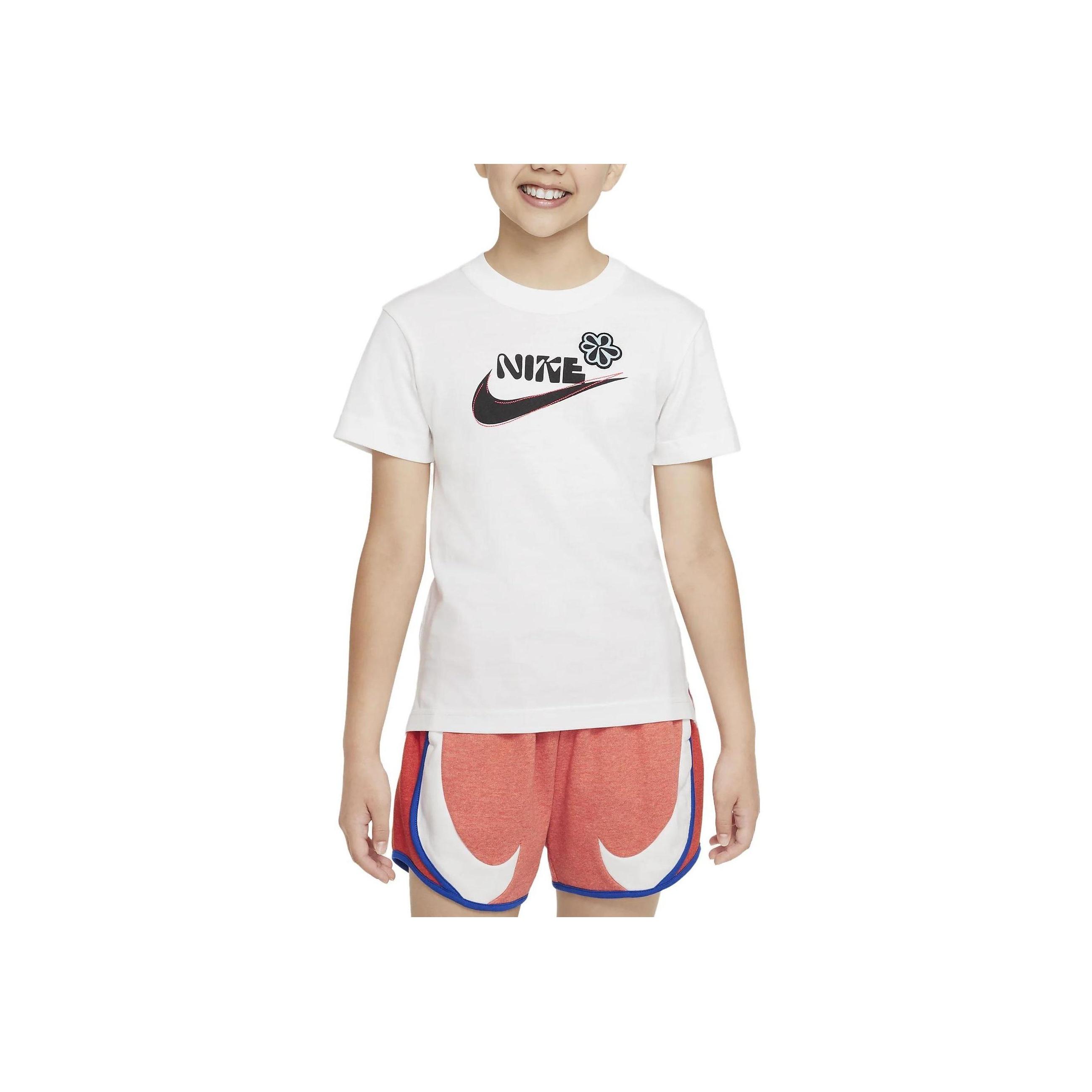 

Nike Kids Printed Letter Crew Neck Short Sleeve T-Shirt Kids Tops White DV0556-100 M