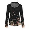 Women's Fashionable Casual Loose Floral Print Long,sleeved Shirt