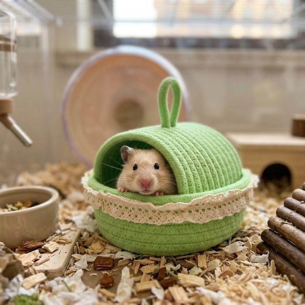 Scratch Resistant Weave Hamster Nest Wear Resistant Hamster Cage Pet Resting Cave Rest Shelter