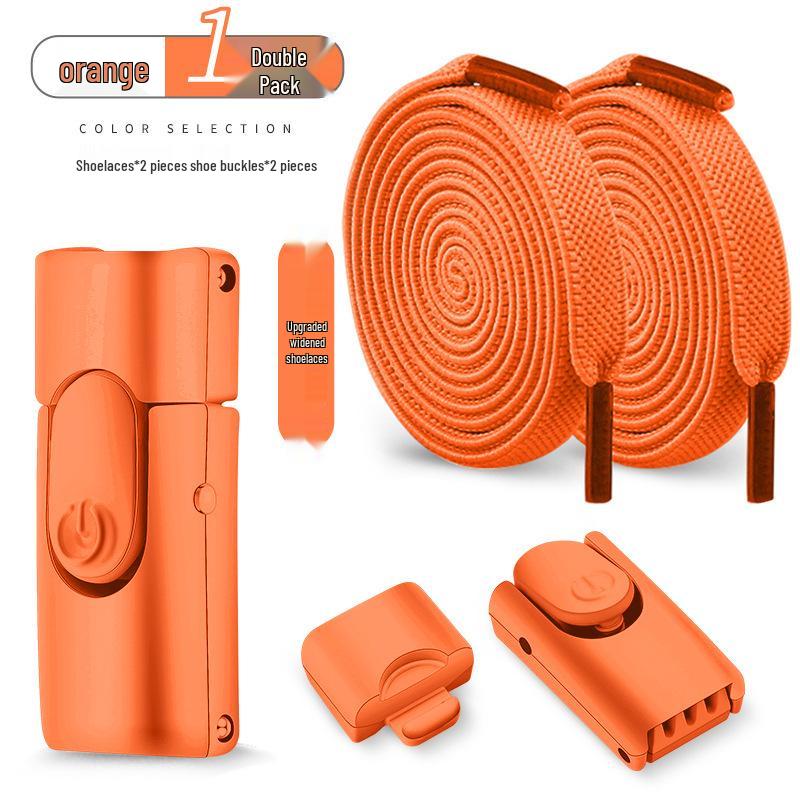 No-Tie Elastic Flat Shoelaces with Metal Buckle for Men & Women