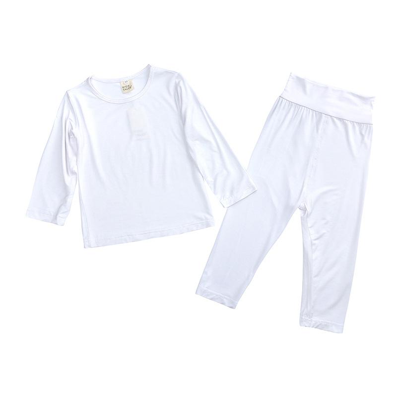 Modal High Waist Tummy Protection Kids Underwear Set for Boys and Girls Spring Autumn Pajamas with Open Crotch 73