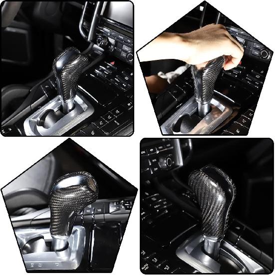 100Percent Real Carbon Fiber Interior Gear Shift Head Cover Knob Trim Car Accessories for Porsche Cayenne 2011-17 , YC OC06854