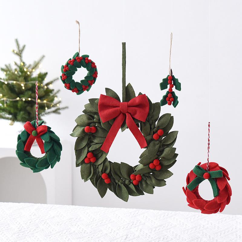 Christmas Felt Flower Wreath Ornament for Tree & Home Decor