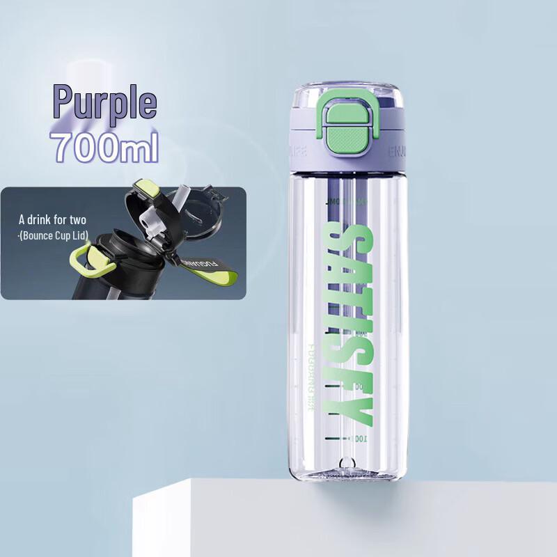 FUGUANG Kids Dual-Drink Straw Water Bottle 700ml
