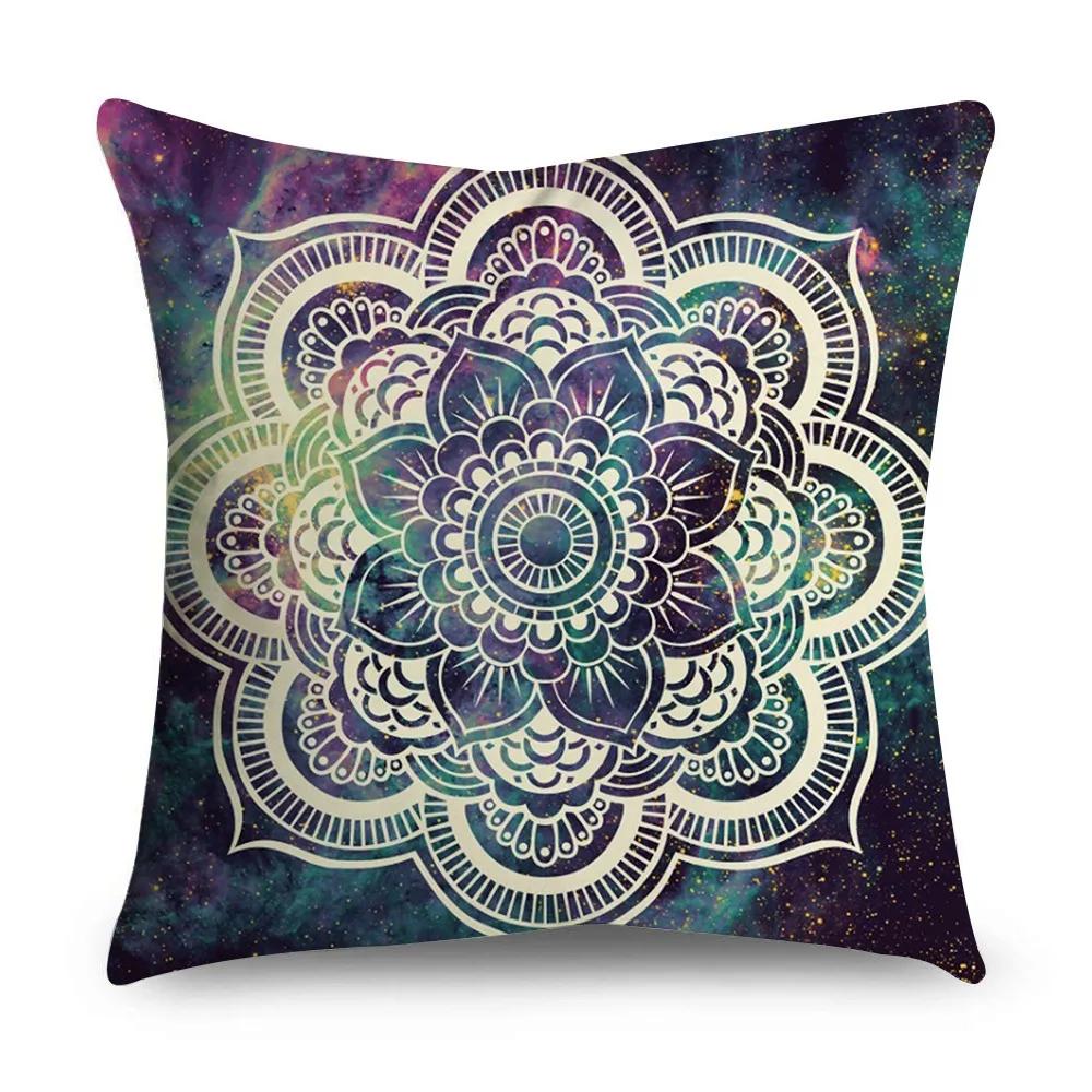 Dekorativer Mandala Kissenbezug 45 * 45cm Polyester Kissenbezug Heimdekoration Überwurf Böhmen Stuhl Sofa Kissenbezug