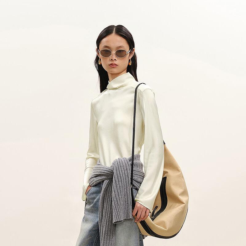 2026 Spring Women's Mulberry Silk Stand Collar Blouse