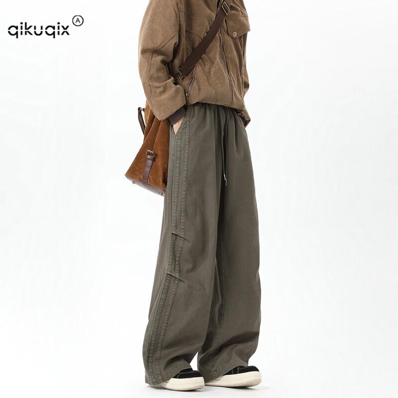 Men s Pleated Washed Wide Leg Cargo Pants XL