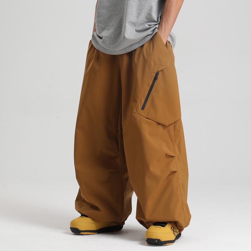 New Unisex Windproof Waterproof Ski Pants - Warm, Solid Color, Loose Fit for Outdoor Snowboarding