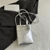 Women's Mini Faux Leather Phone Bag, Trendy Shiny Shoulder Crossbody Purse, Small Handheld Handbag for Daily Outings
