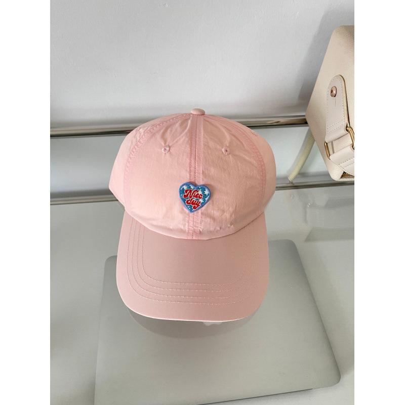 Embroidered Love Cloth Stickers Quick Drying Baseball Cap for Women In Summer Cute Face Showing Small Versatile Soft Top Baseball Cap