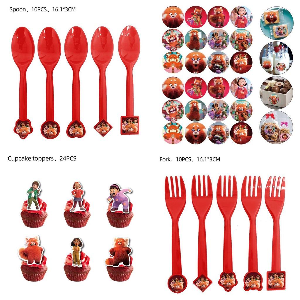 Turning Red Birthday Party Set With Adorable Cartoon Decorations And Surprises