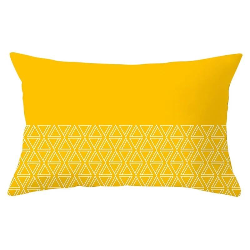 Yellow Geometric Living Room Bedroom Office Pillowcase Rectangular Cushion Cover Home Decor